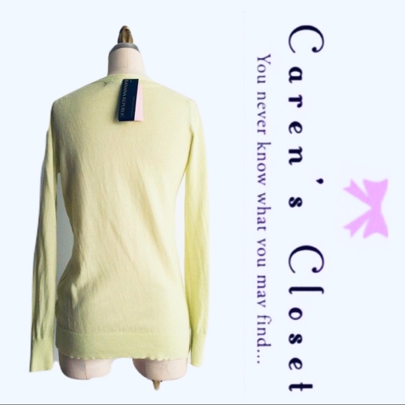 NWT Banana Republic Chartreuse Merino Wool Sweater - Picture 4 of 4